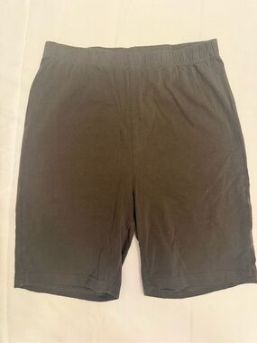 Everyday Black Athletic Bike Shorts with Elastic Waist